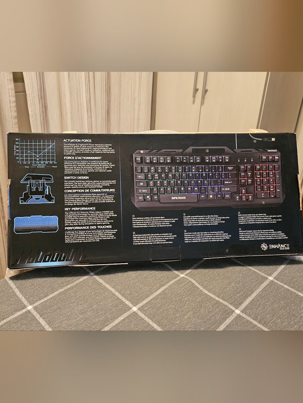 Enhance Infiltrate KL2 Gaming Keyboard with Multi-Color LED - Picture 2 of 2